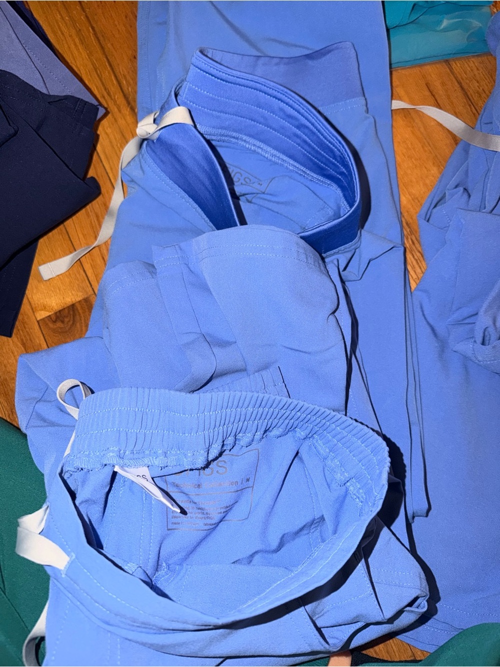 Figs Women Straight Leg Pants, Top in Periwinkle Blue (Price for SHIRT & PANT) - Picture 3 of 5